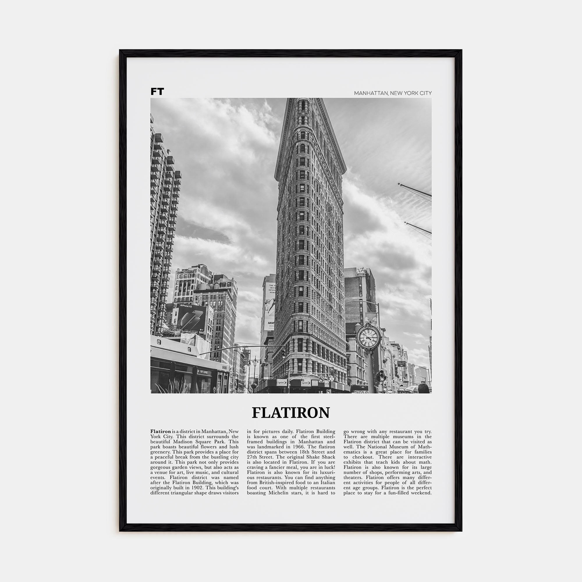 Flatiron Travel B&W Poster