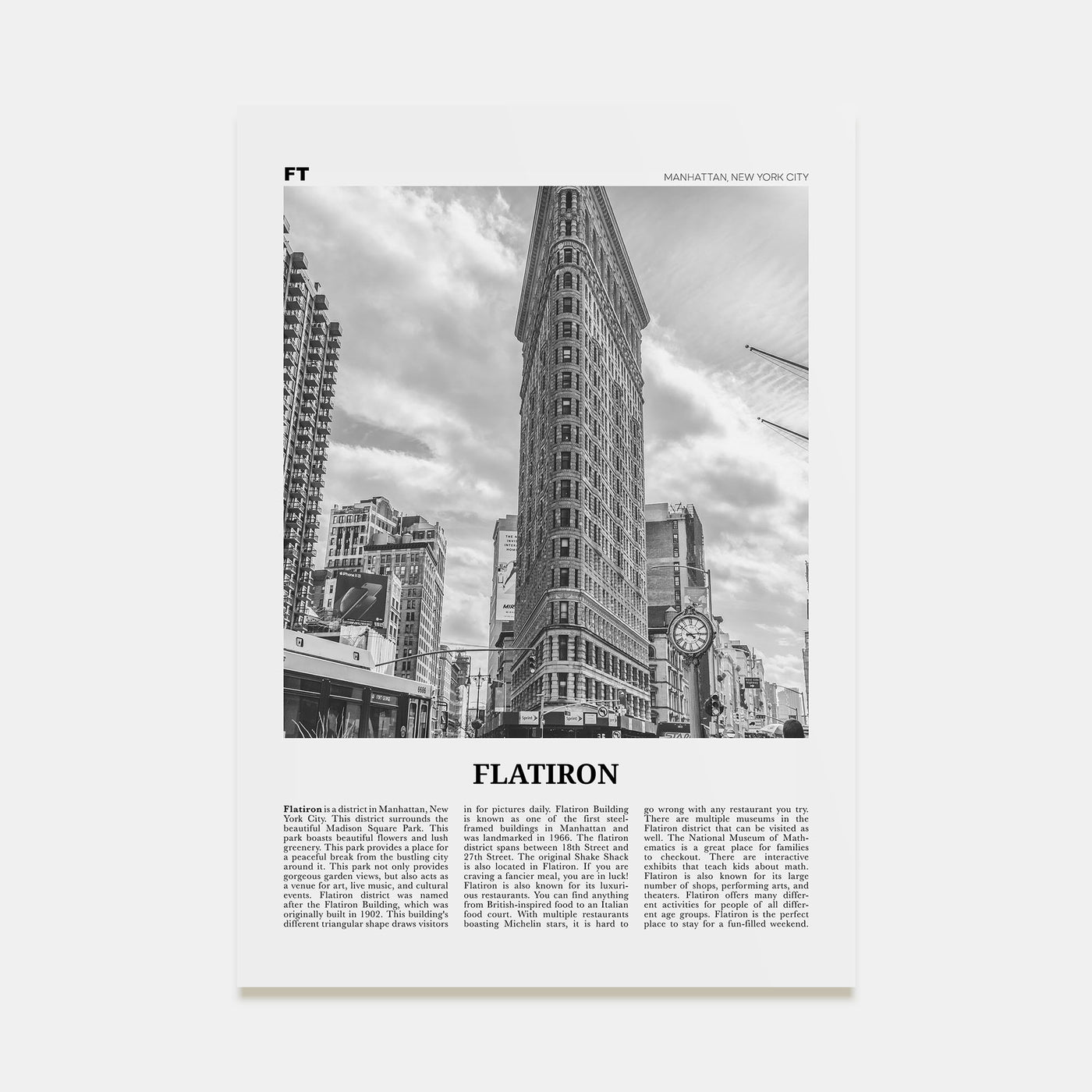 Flatiron Travel B&W Poster