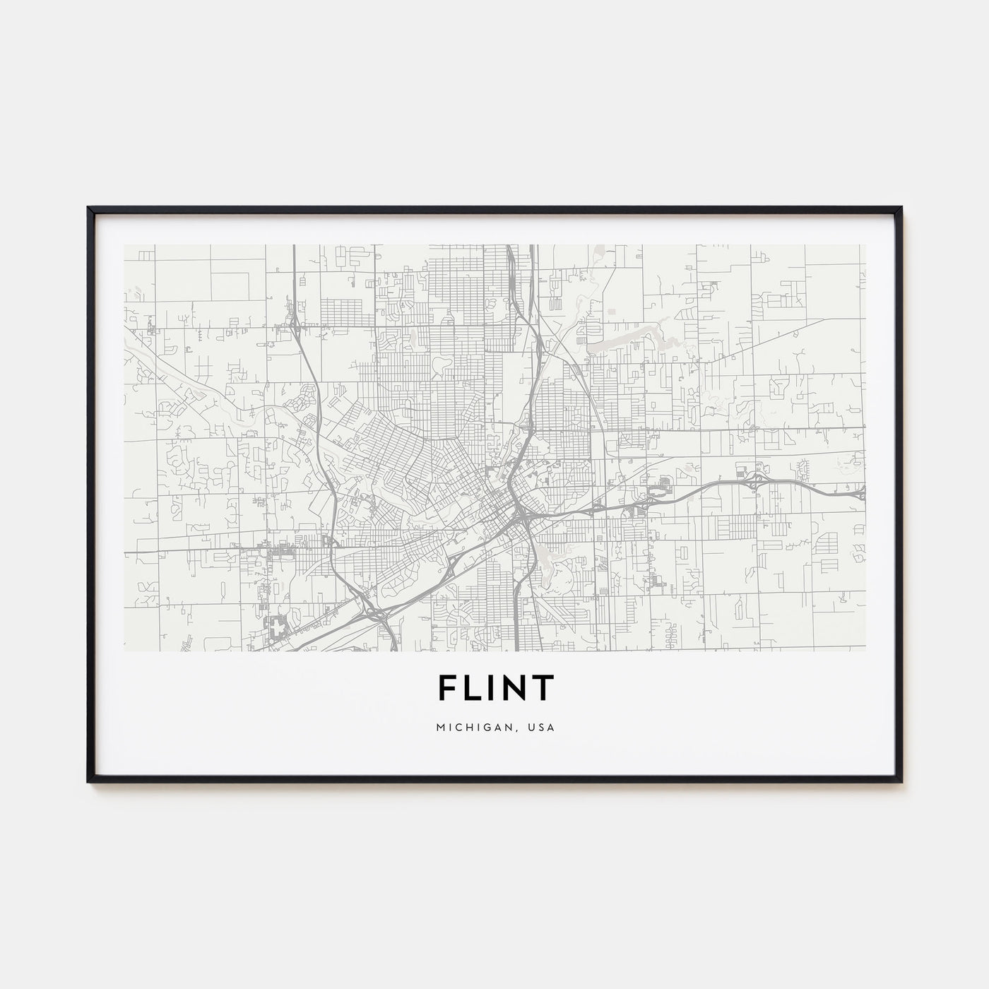 Flint Map Landscape Poster