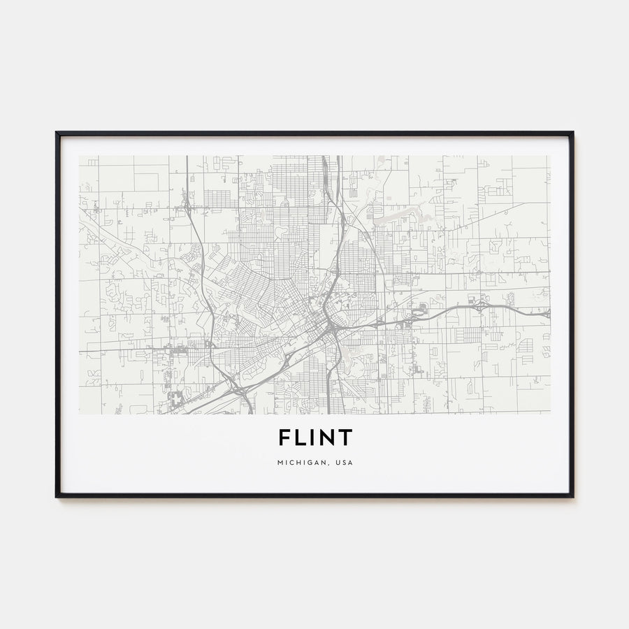 Flint Map Landscape Poster