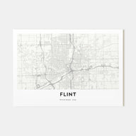 Flint Map Landscape Poster