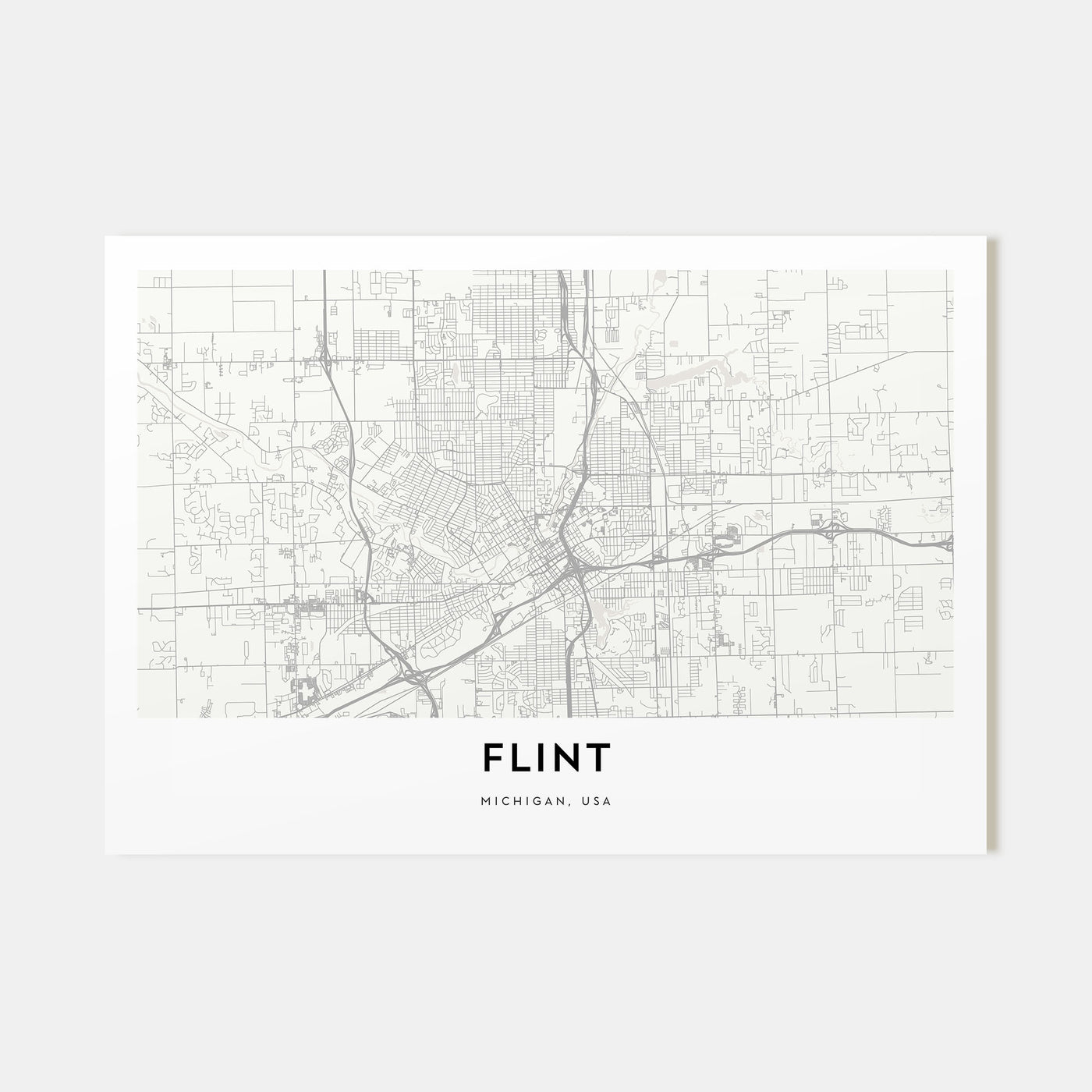 Flint Map Landscape Poster