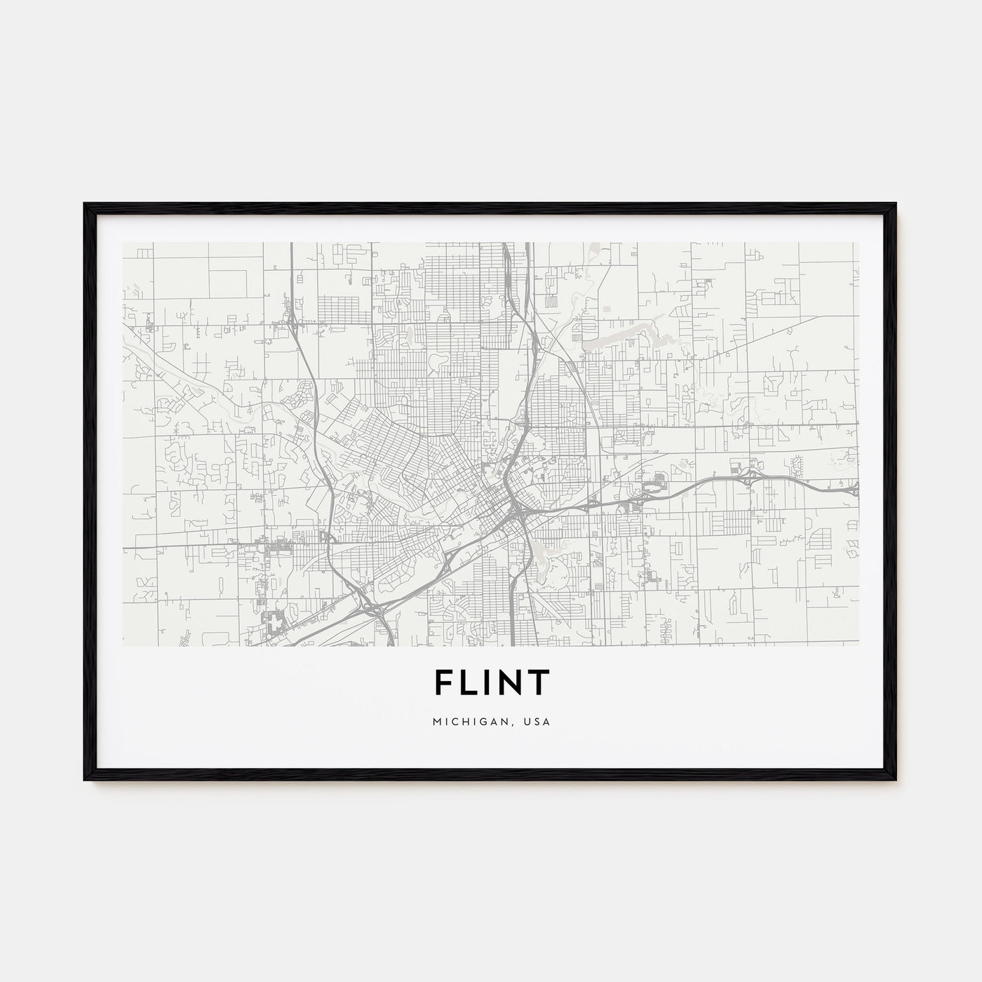 Flint Map Landscape Poster
