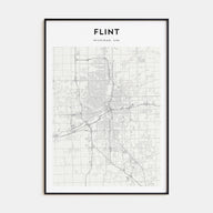 Flint Map Portrait Poster