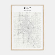 Flint Map Portrait Poster