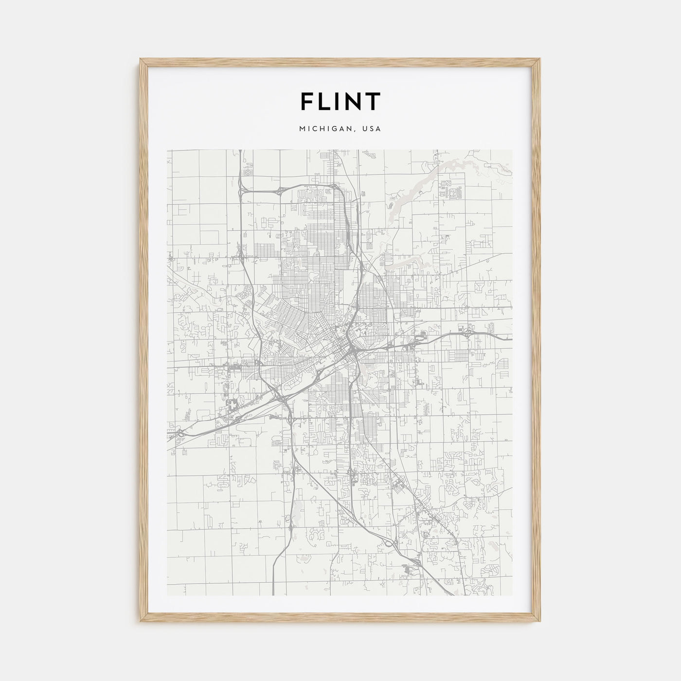 Flint Map Portrait Poster