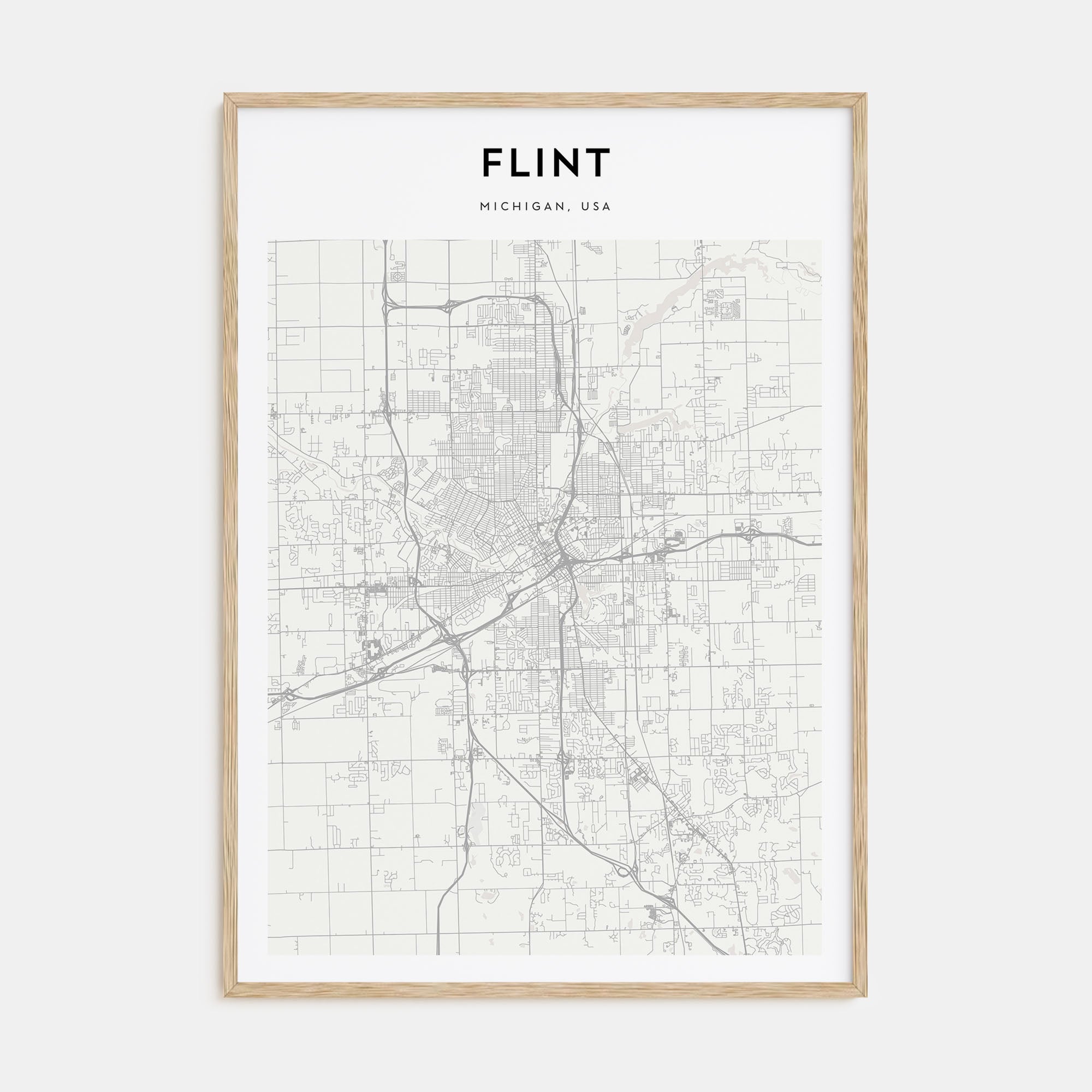 Flint Map Portrait Poster