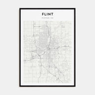 Flint Map Portrait Poster