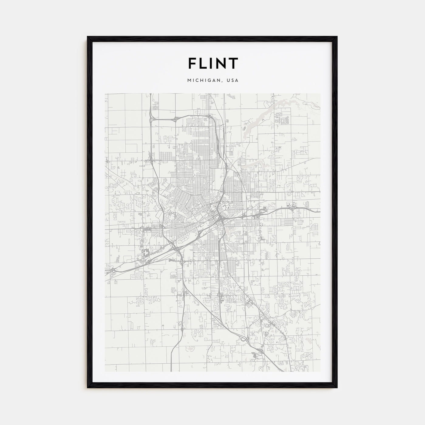 Flint Map Portrait Poster