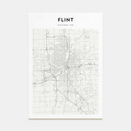 Flint Map Portrait Poster