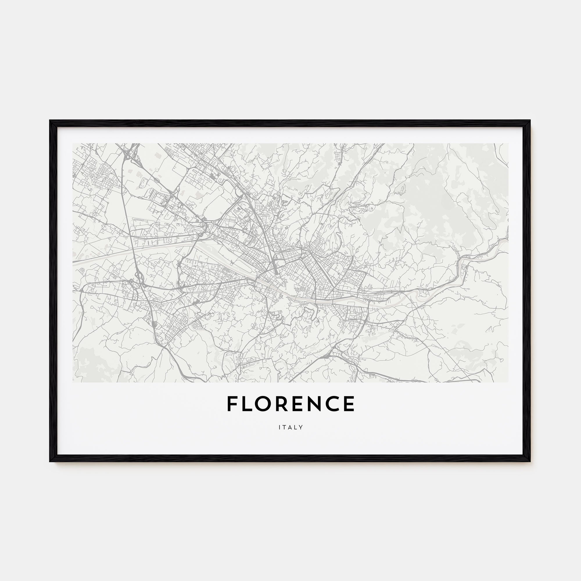 Florence Map Landscape Poster