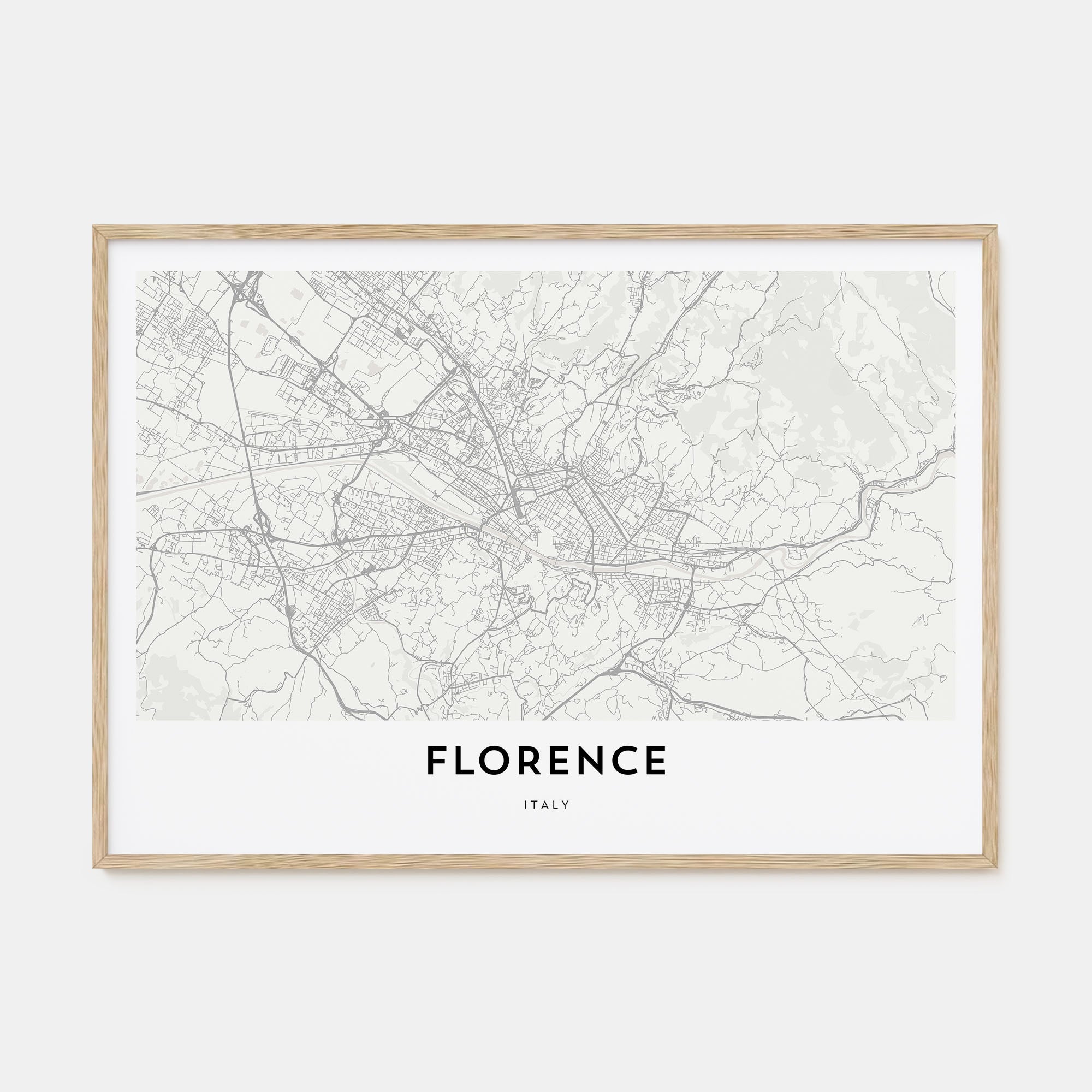 Florence Map Landscape Poster