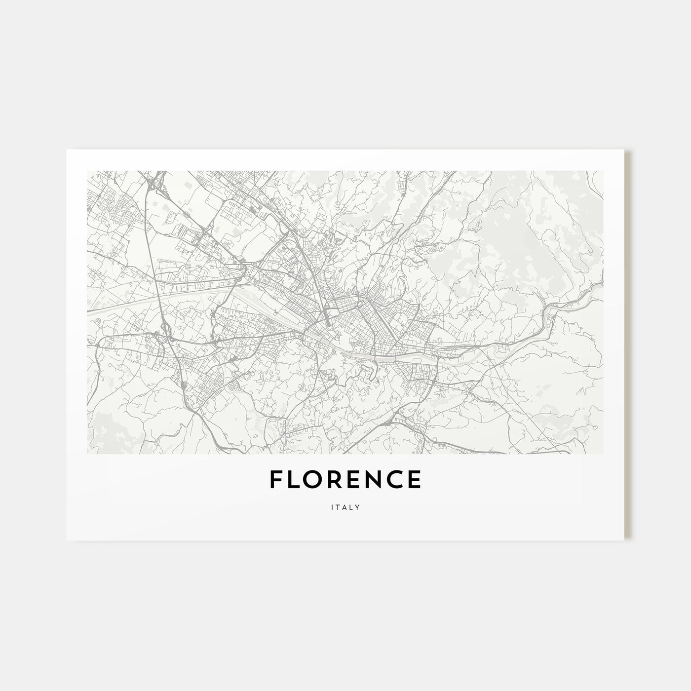 Florence Map Landscape Poster
