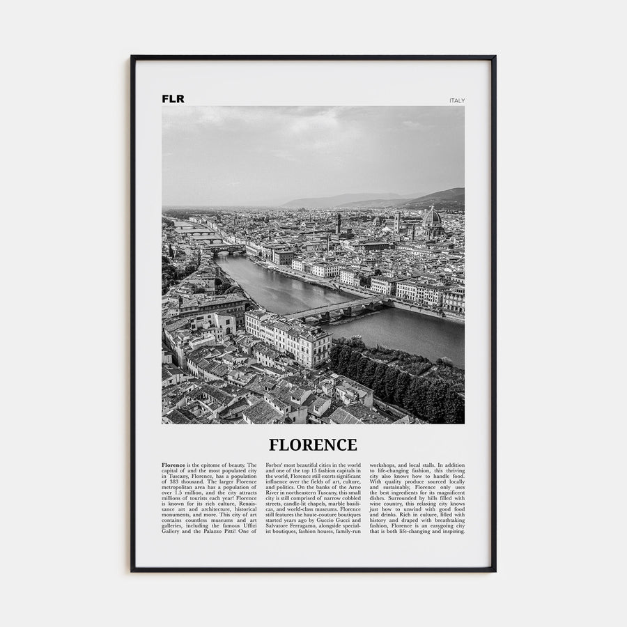 Florence Travel B&W No 2 Poster