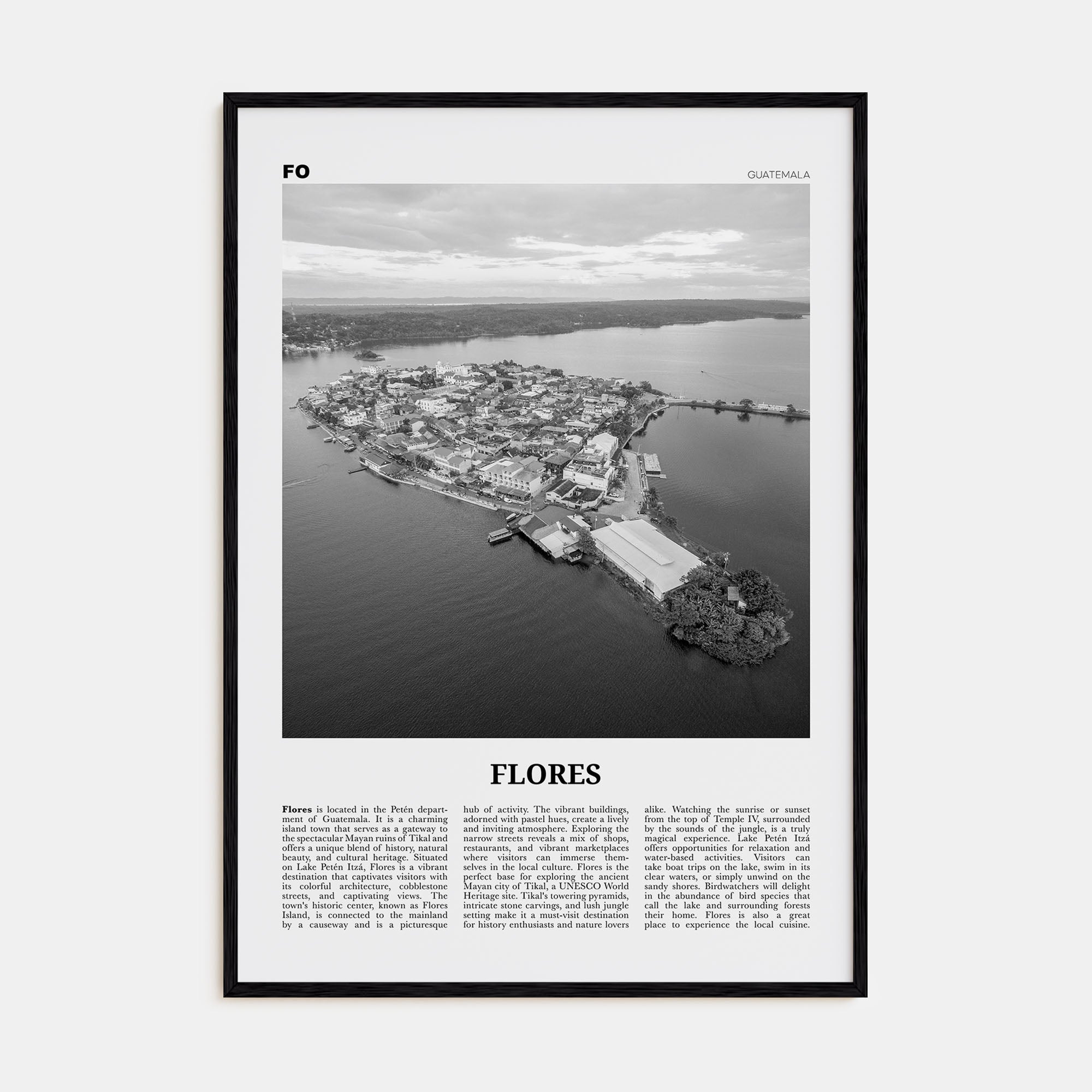 Flores Travel B&W Poster