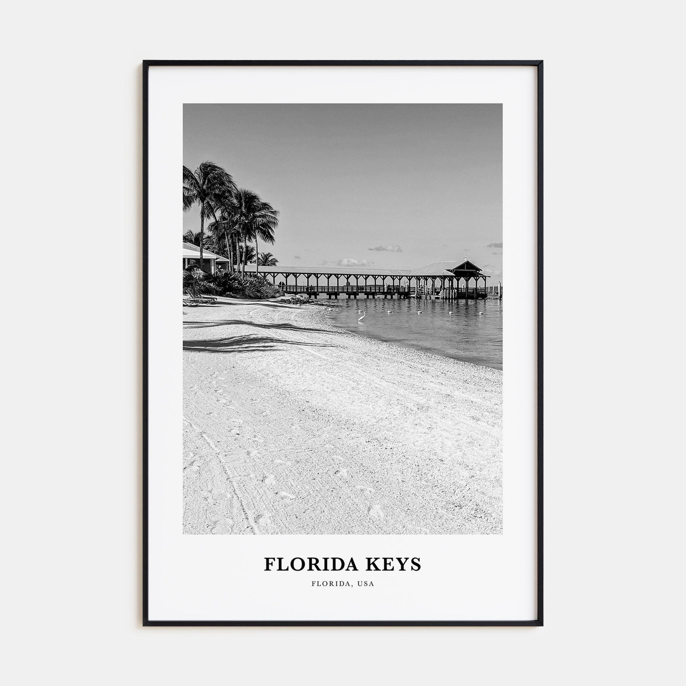 Florida Keys Portrait B&W Poster