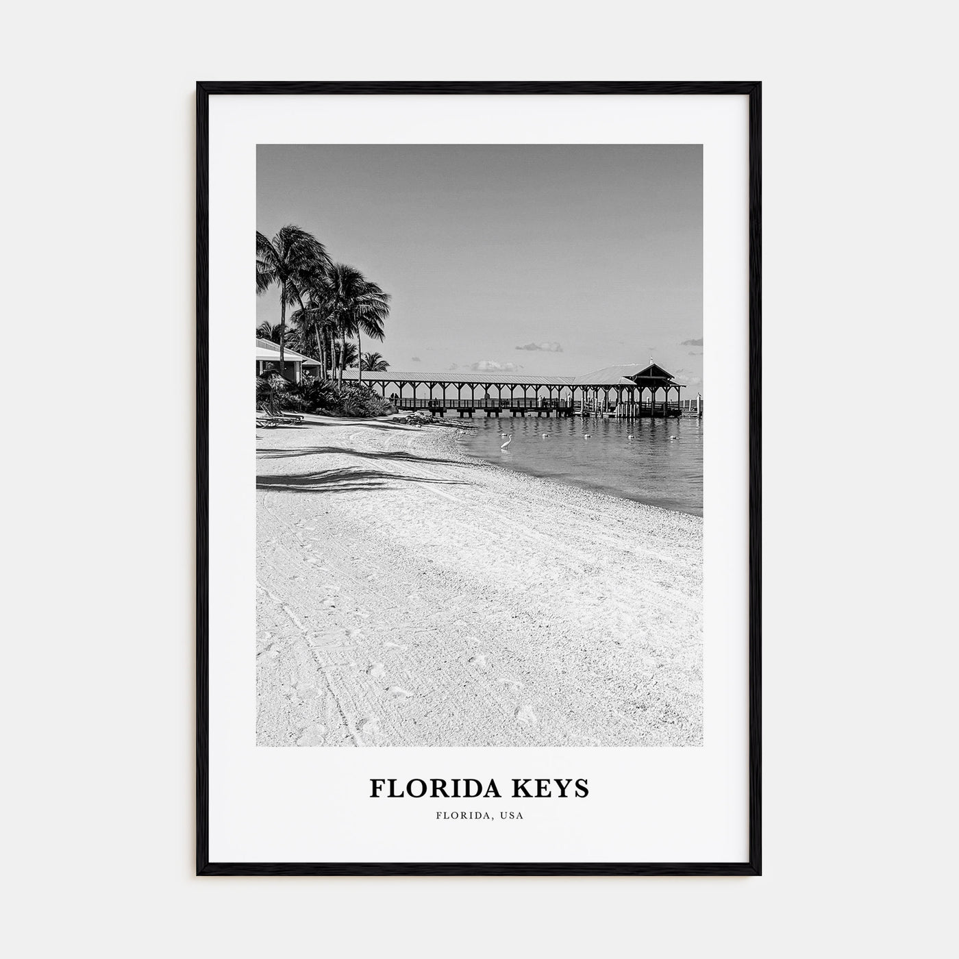 Florida Keys Portrait B&W Poster