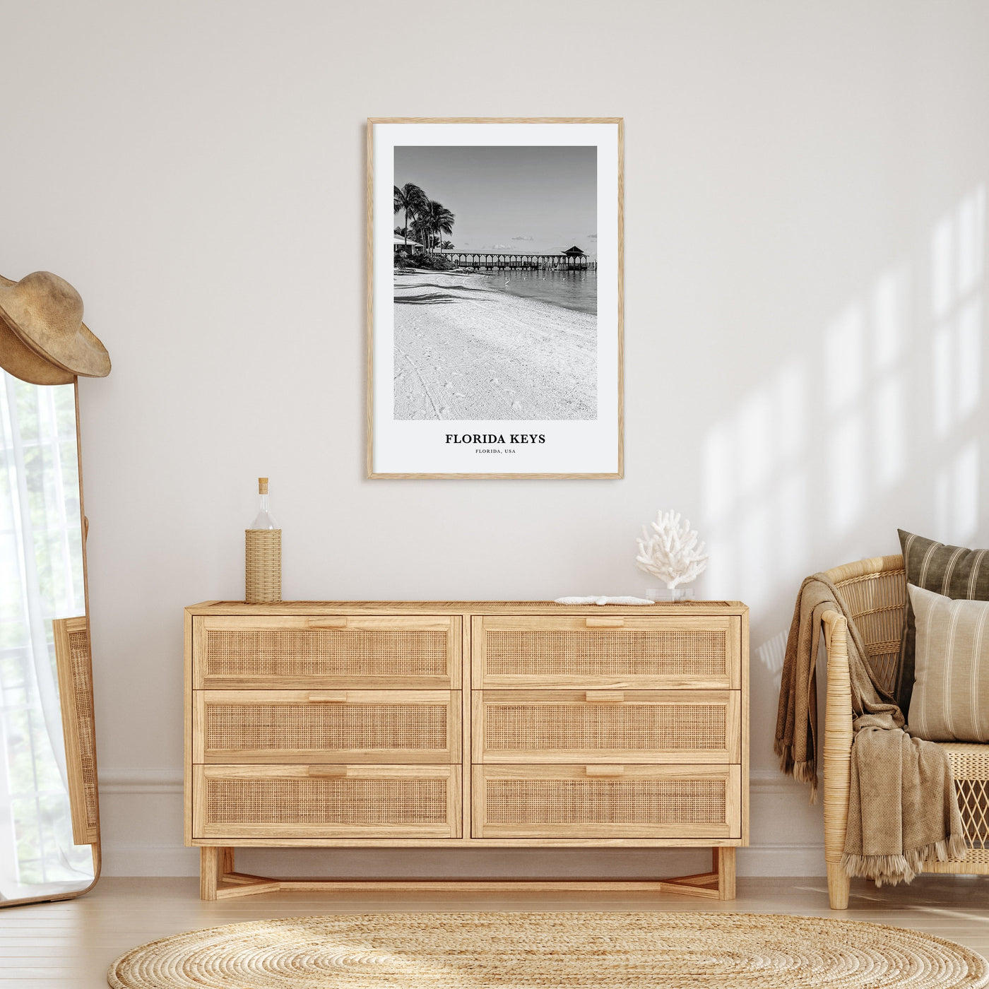 Florida Keys Portrait B&W Poster