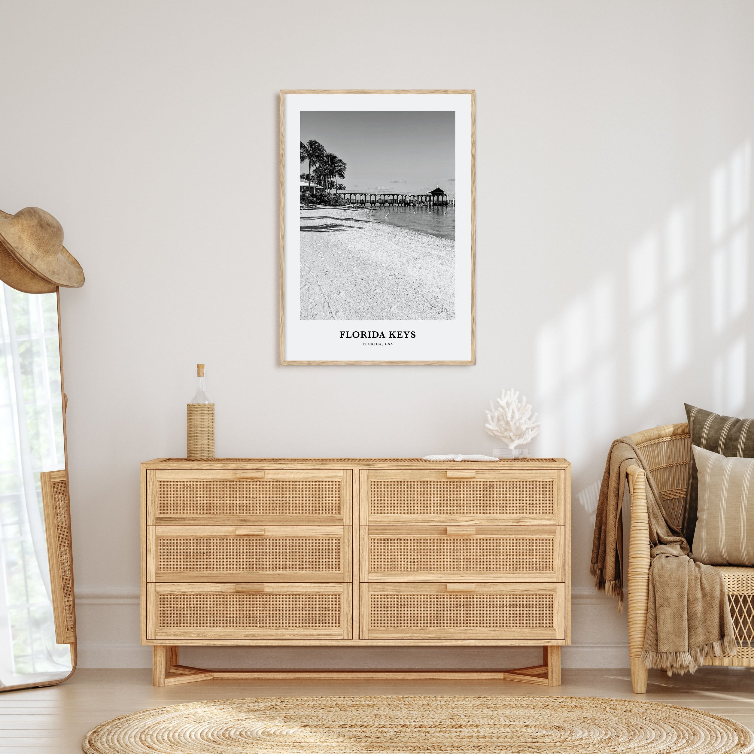 Florida Keys Portrait B&W Poster