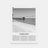 Florida Keys Travel B&W Poster