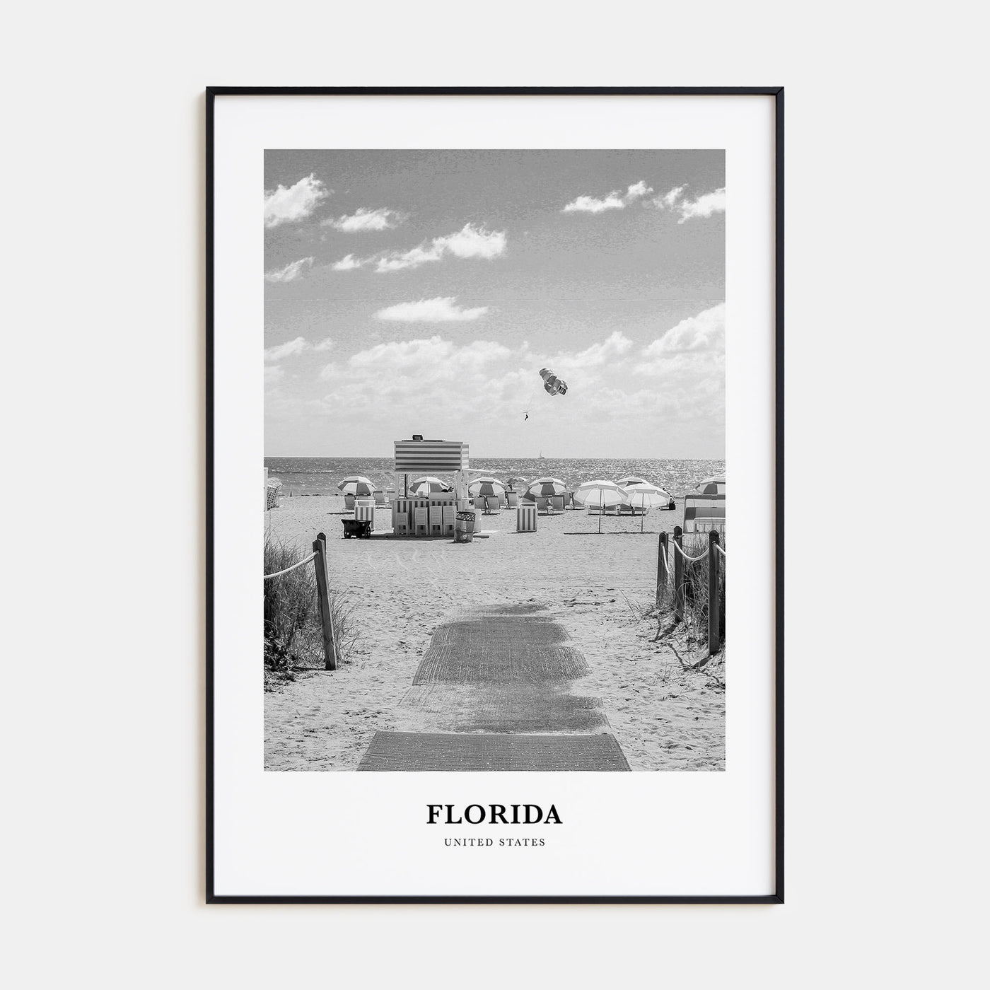 Florida Portrait B&W No 1 Poster