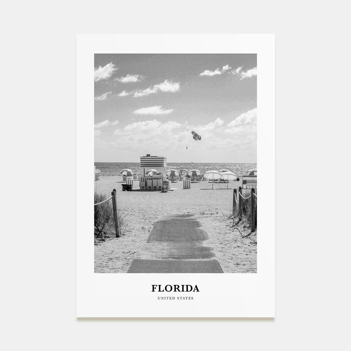 Florida Portrait B&W No 1 Poster