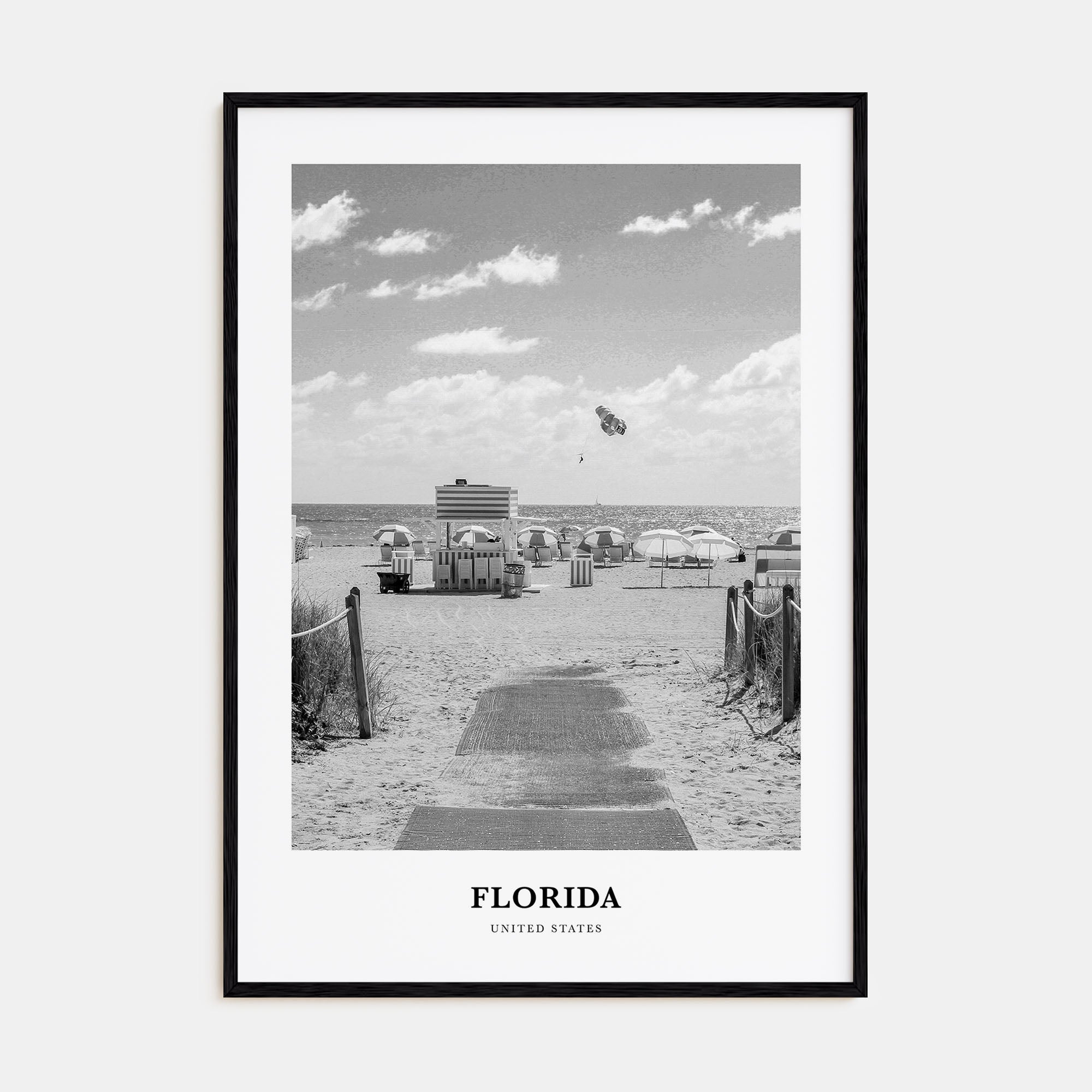 Florida Portrait B&W No 1 Poster