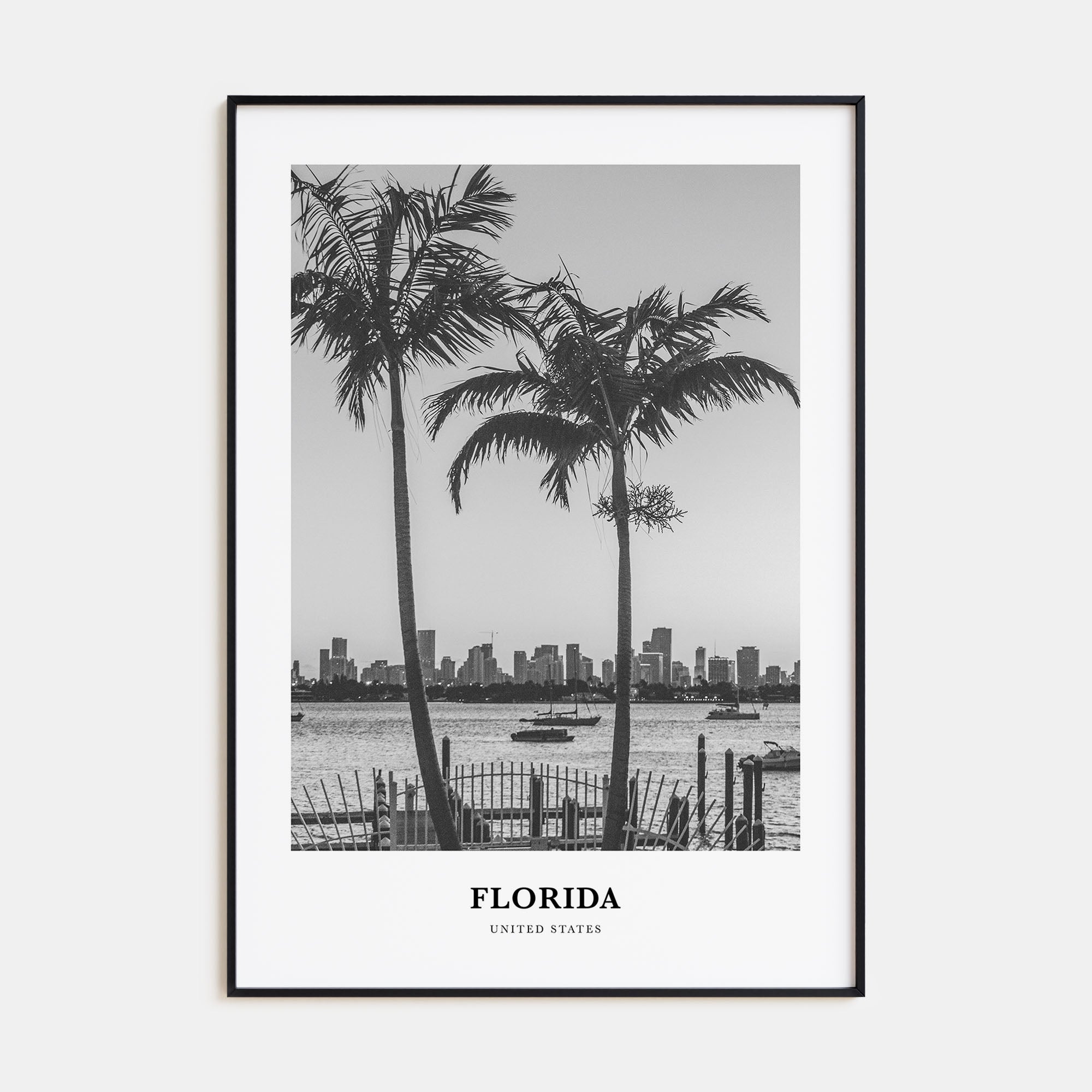 Florida Portrait B&W No 5 Poster