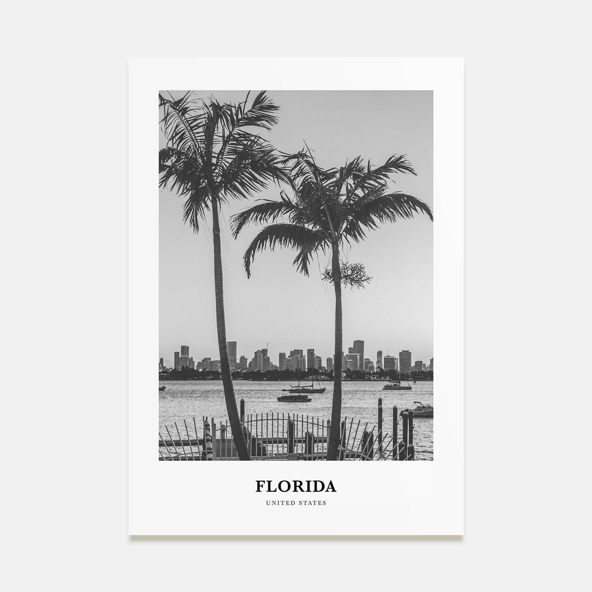 Florida Portrait B&W No 5 Poster