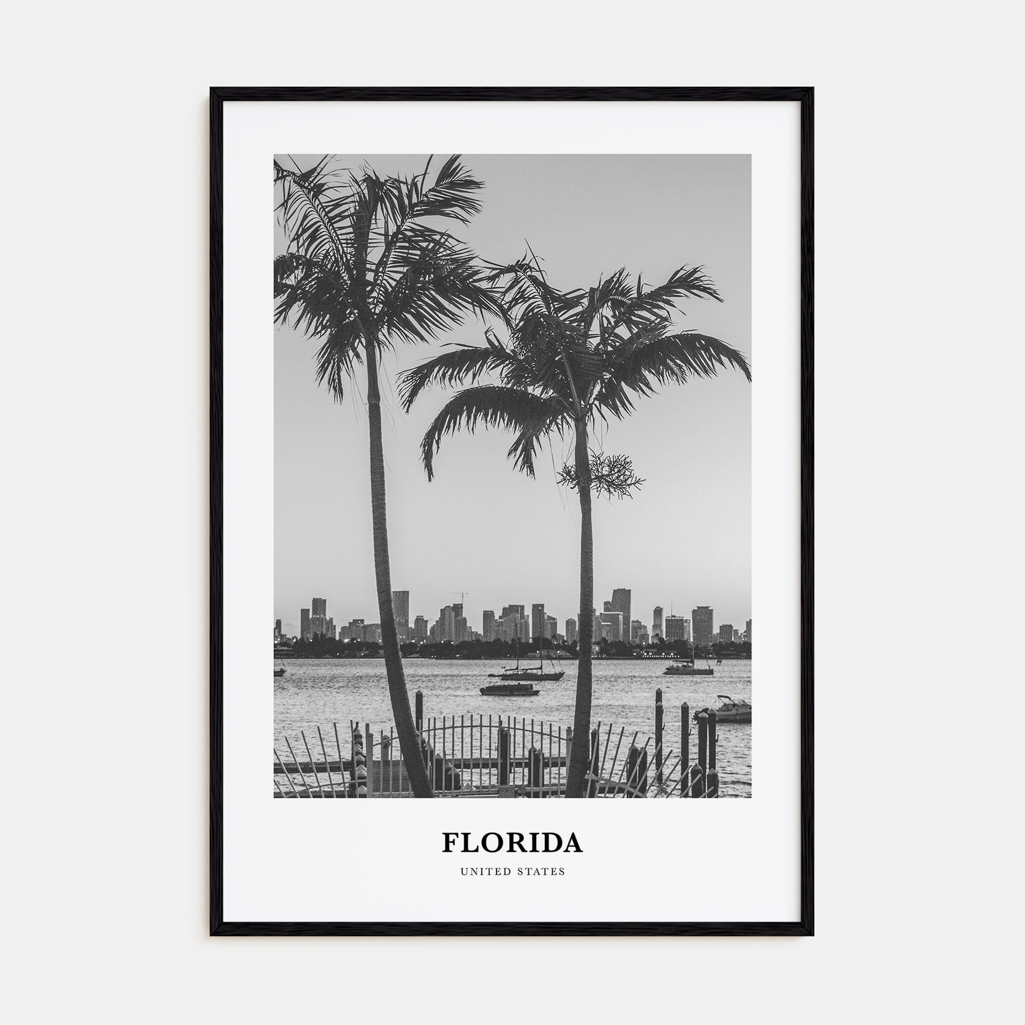 Florida Portrait B&W No 5 Poster