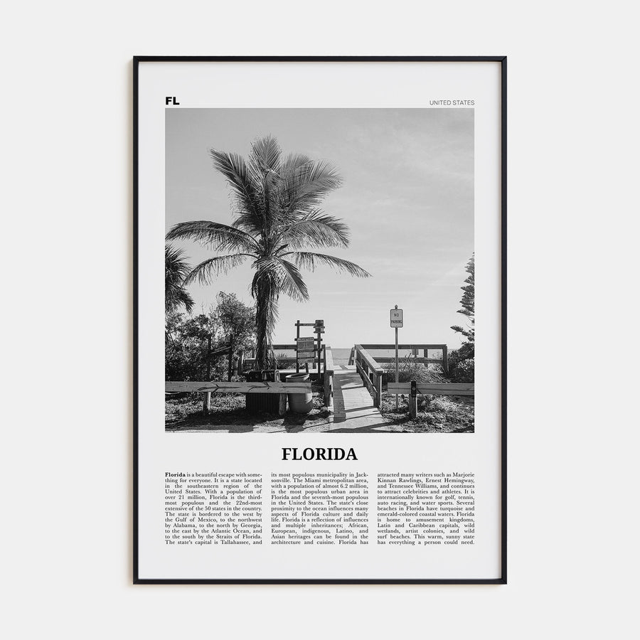Florida Travel B&W No 1 Poster