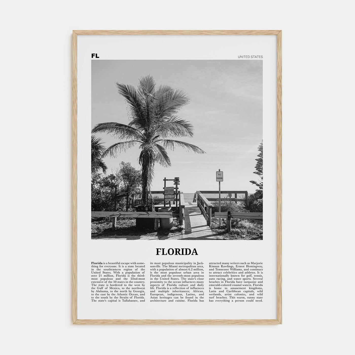 Florida Travel B&W No 1 Poster