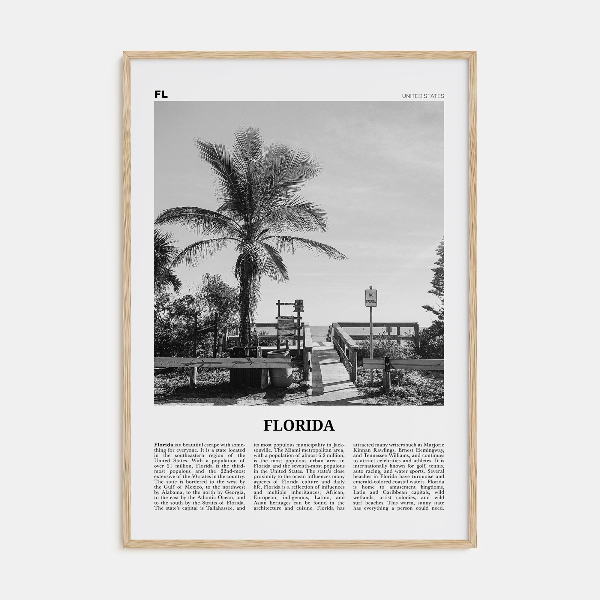 Florida Travel B&W No 1 Poster