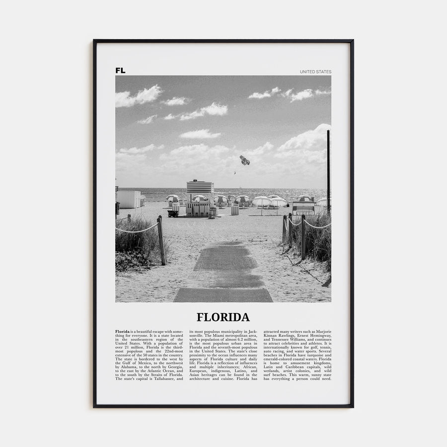 Florida Travel B&W No 2 Poster
