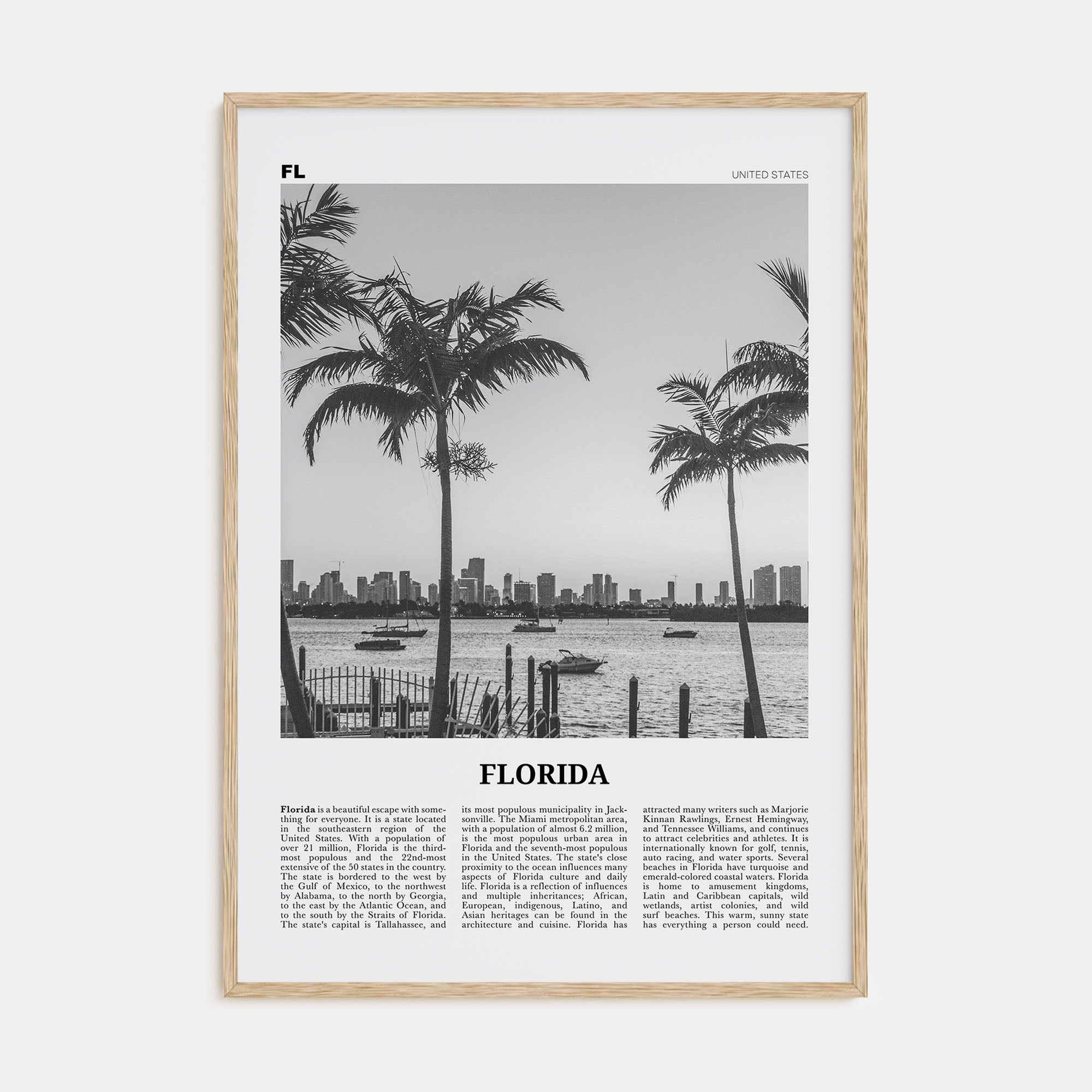Florida Travel B&W No 3 Poster