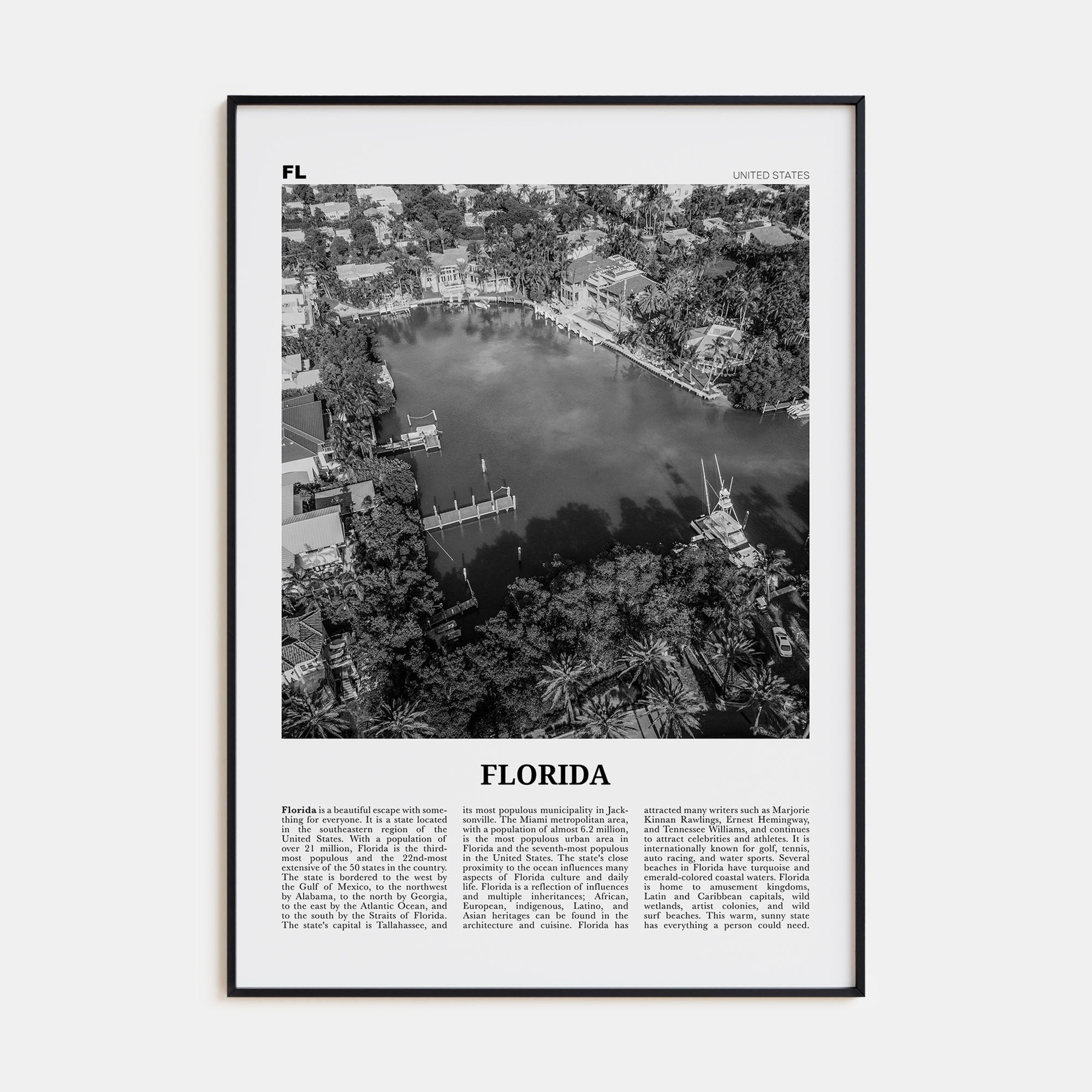 Florida Travel B&W No 4 Poster