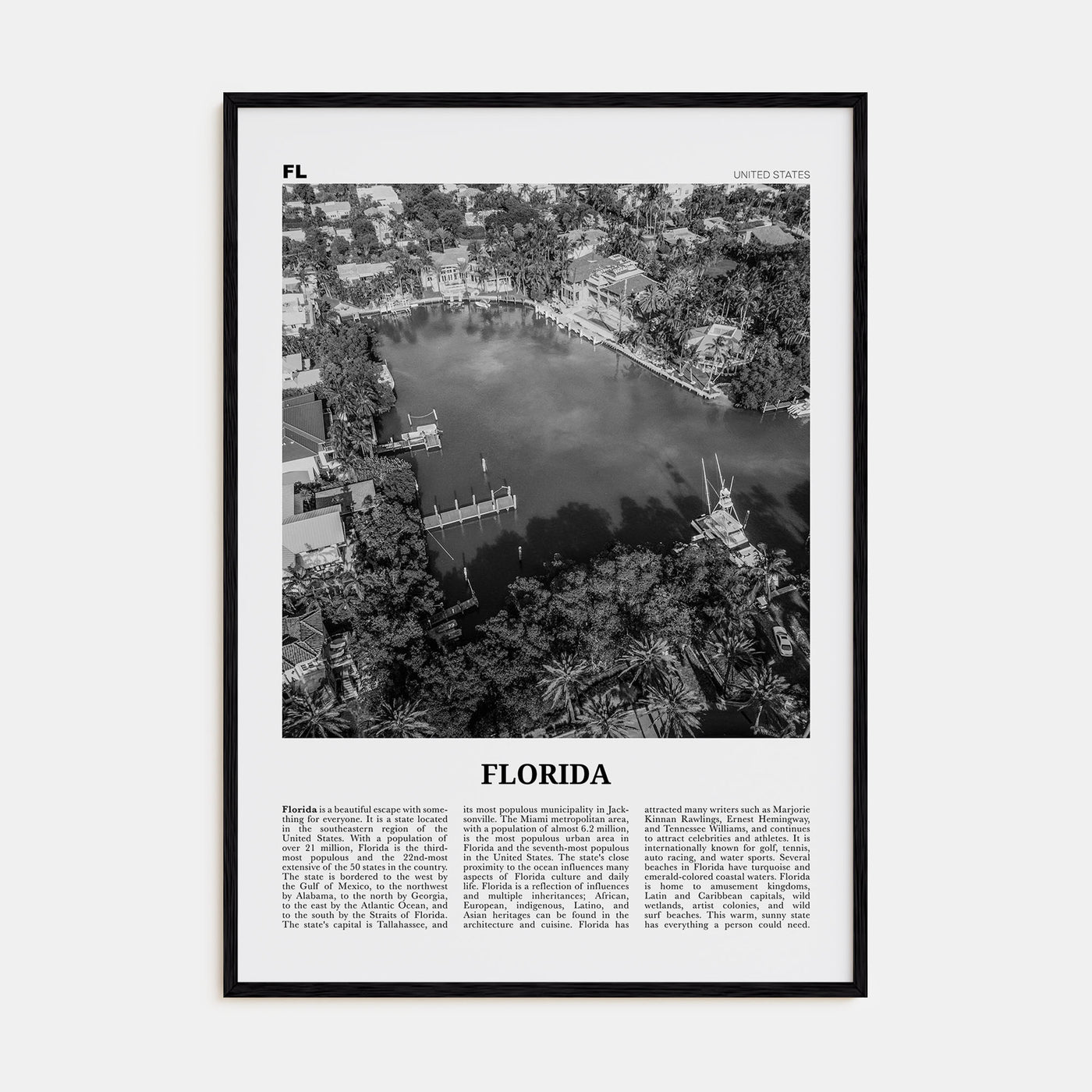 Florida Travel B&W No 4 Poster