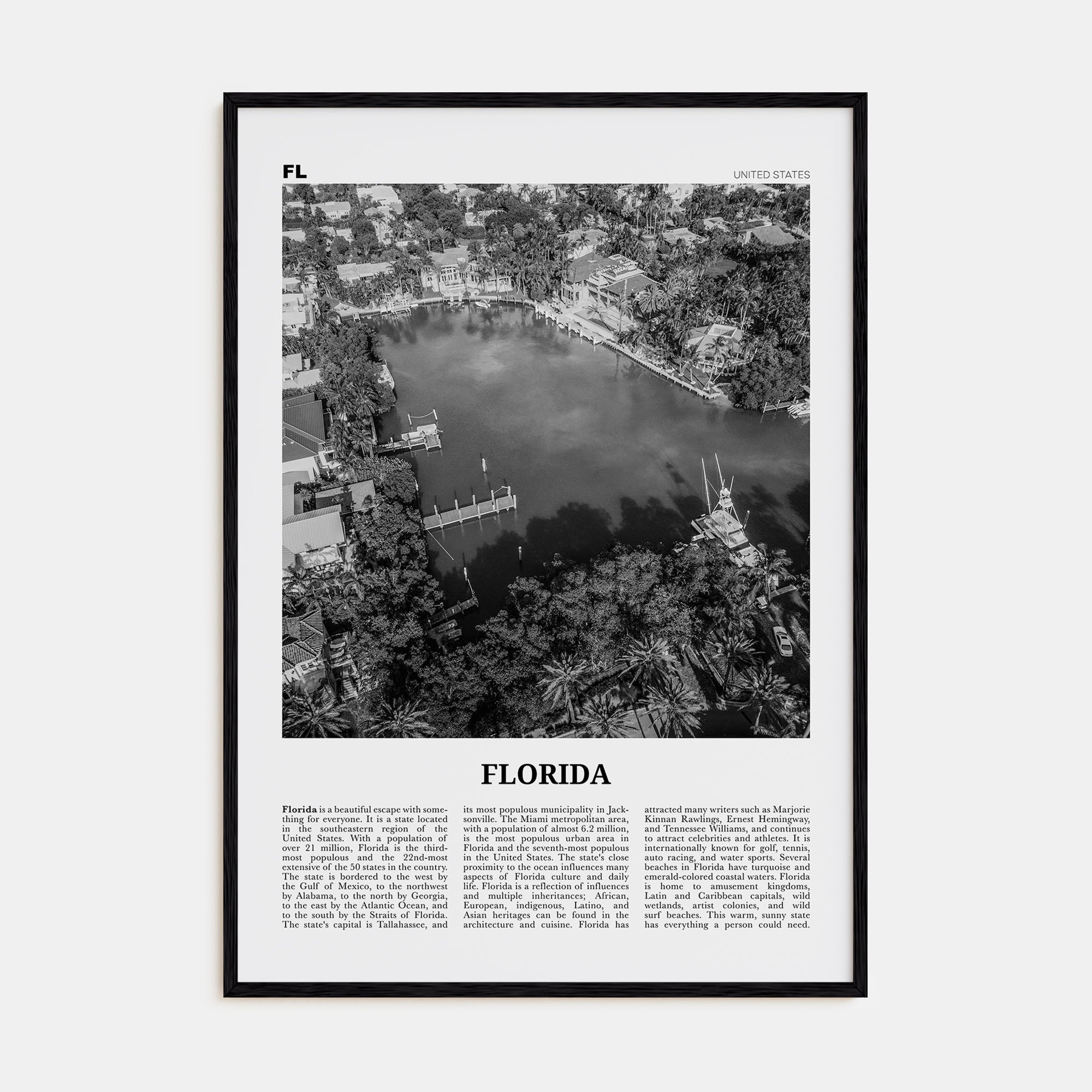 Florida Travel B&W No 4 Poster