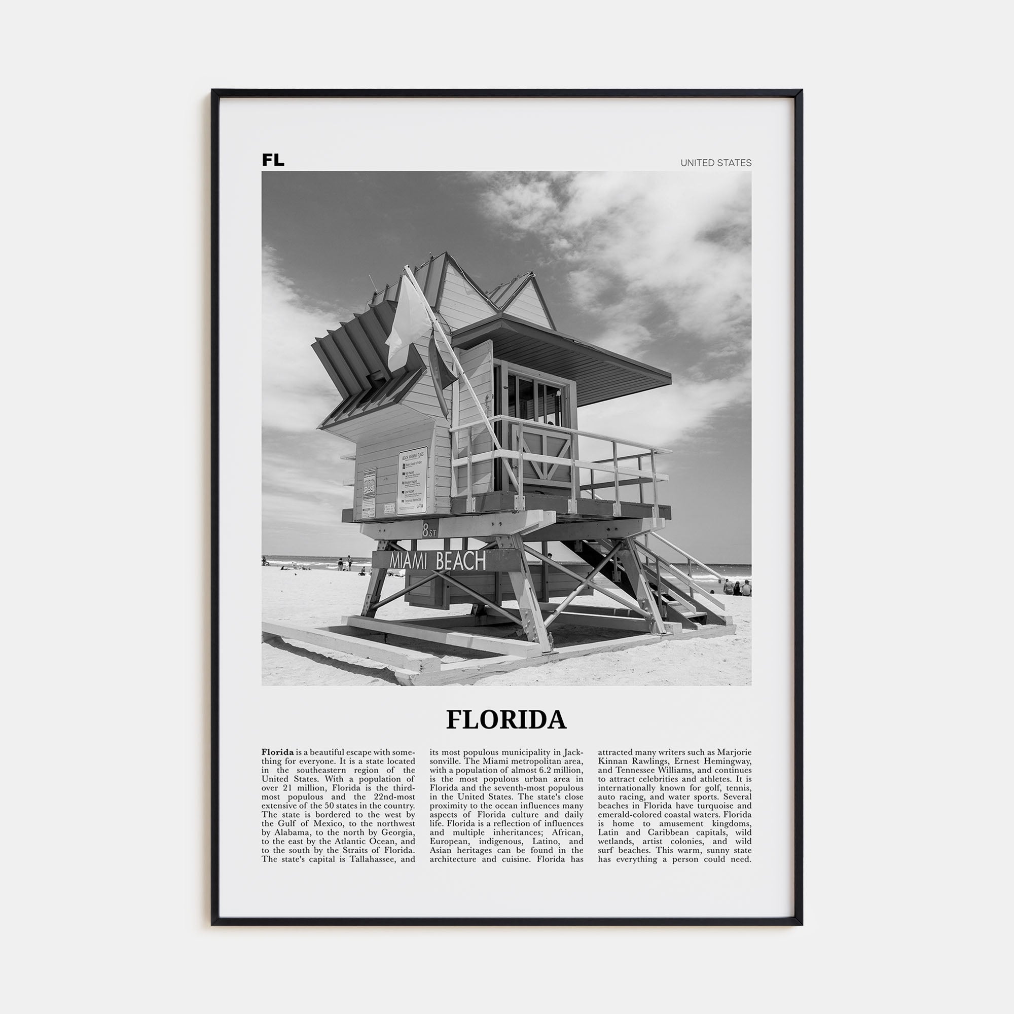Florida Travel B&W No 5 Poster