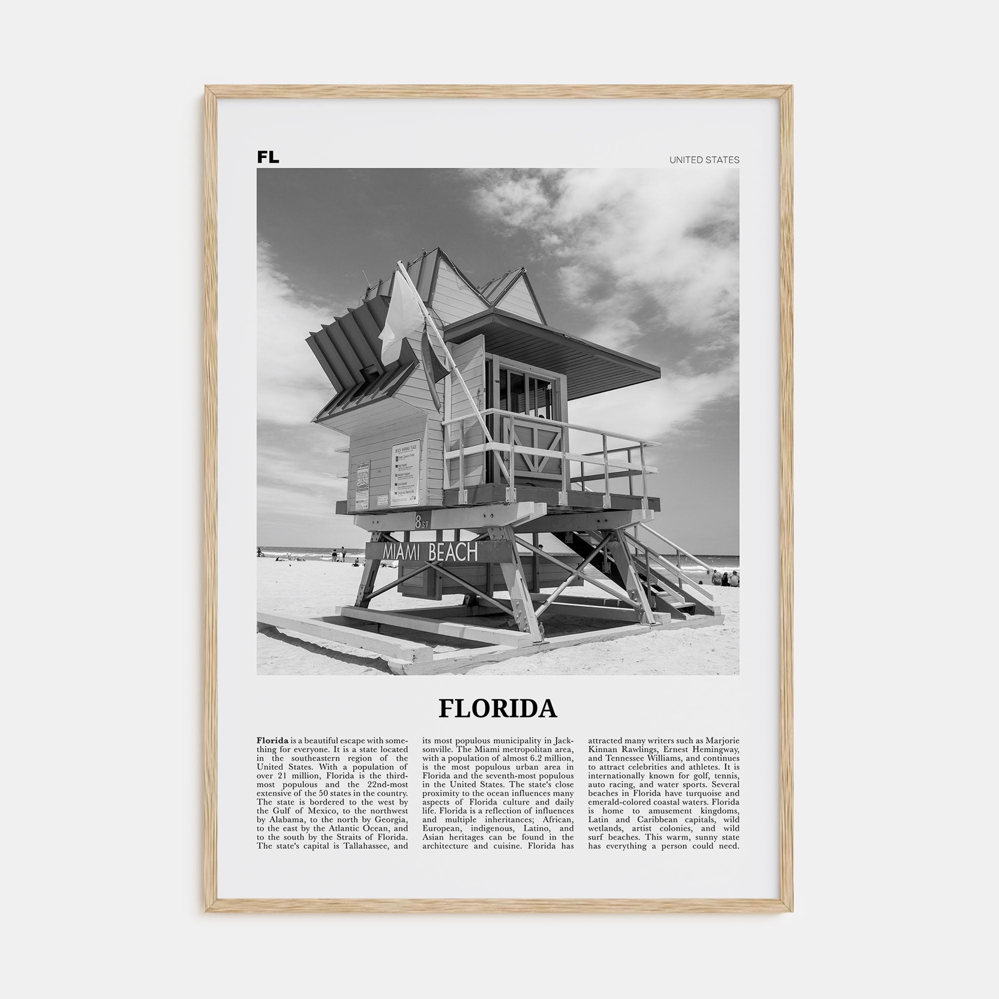 Florida Travel B&W No 5 Poster