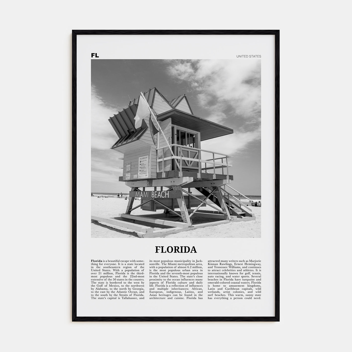 Florida Travel B&W No 5 Poster