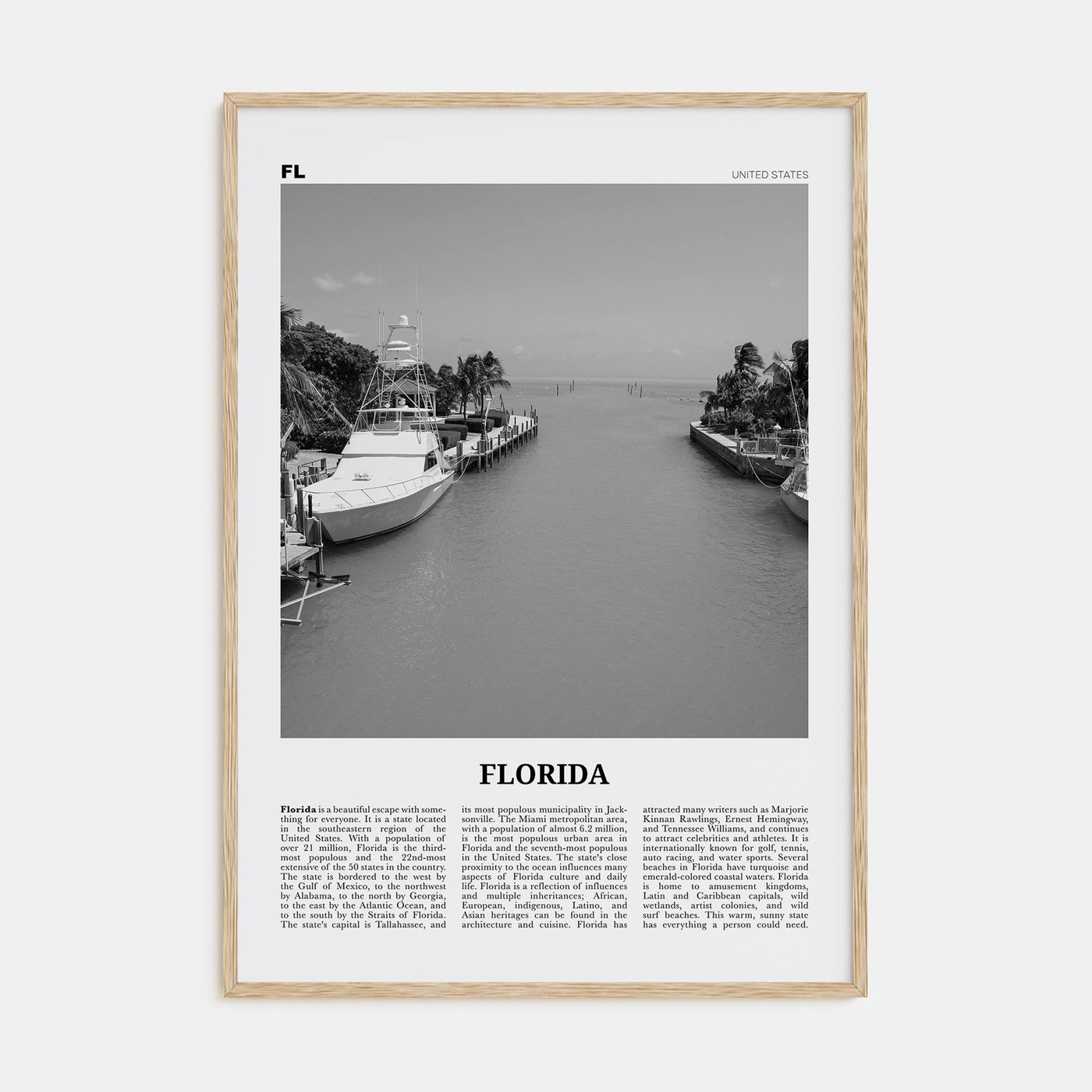 Florida Travel B&W No 6 Poster