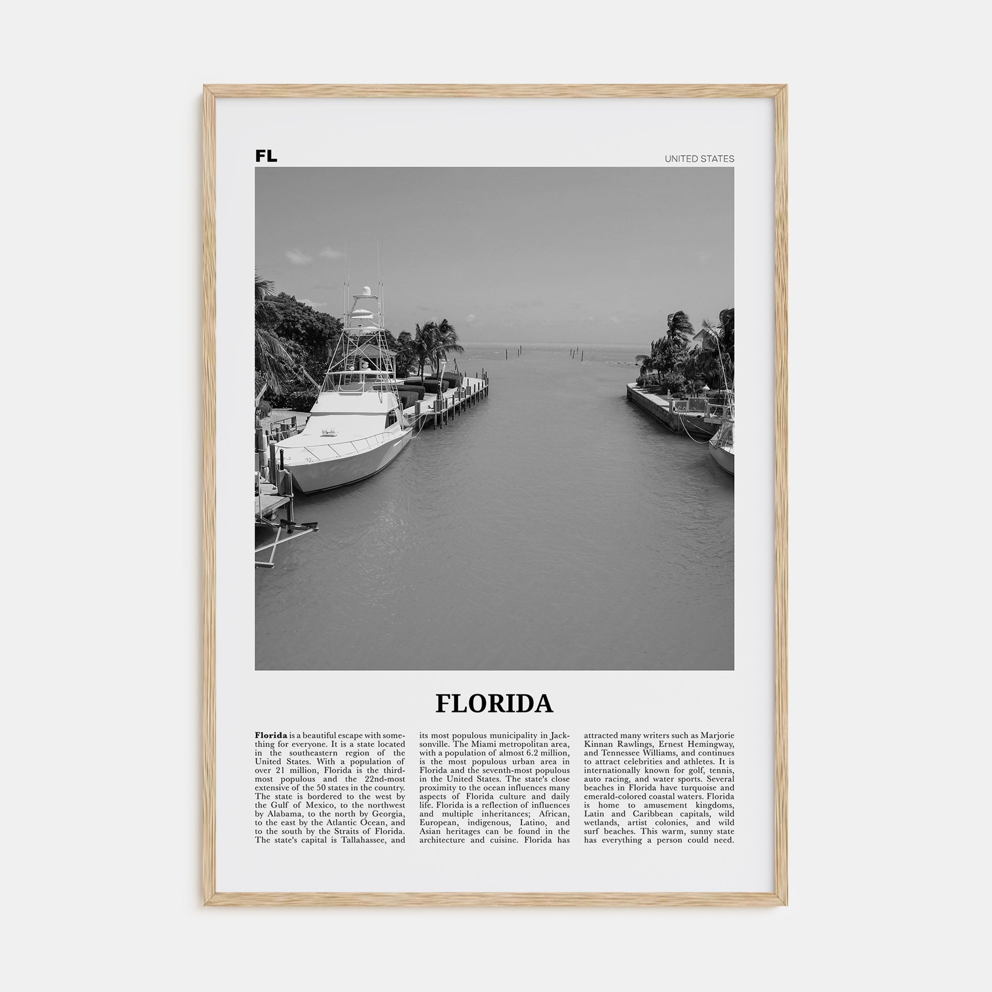 Florida Travel B&W No 6 Poster