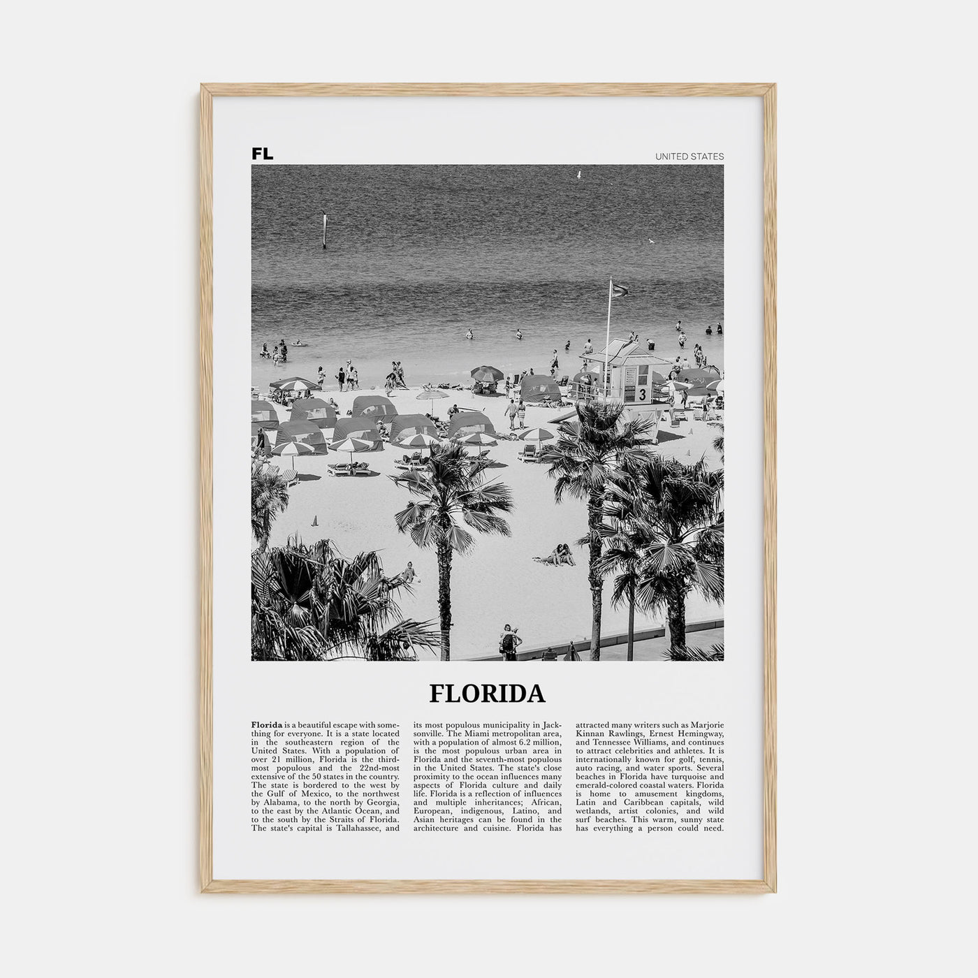 Florida Travel B&W No 7 Poster