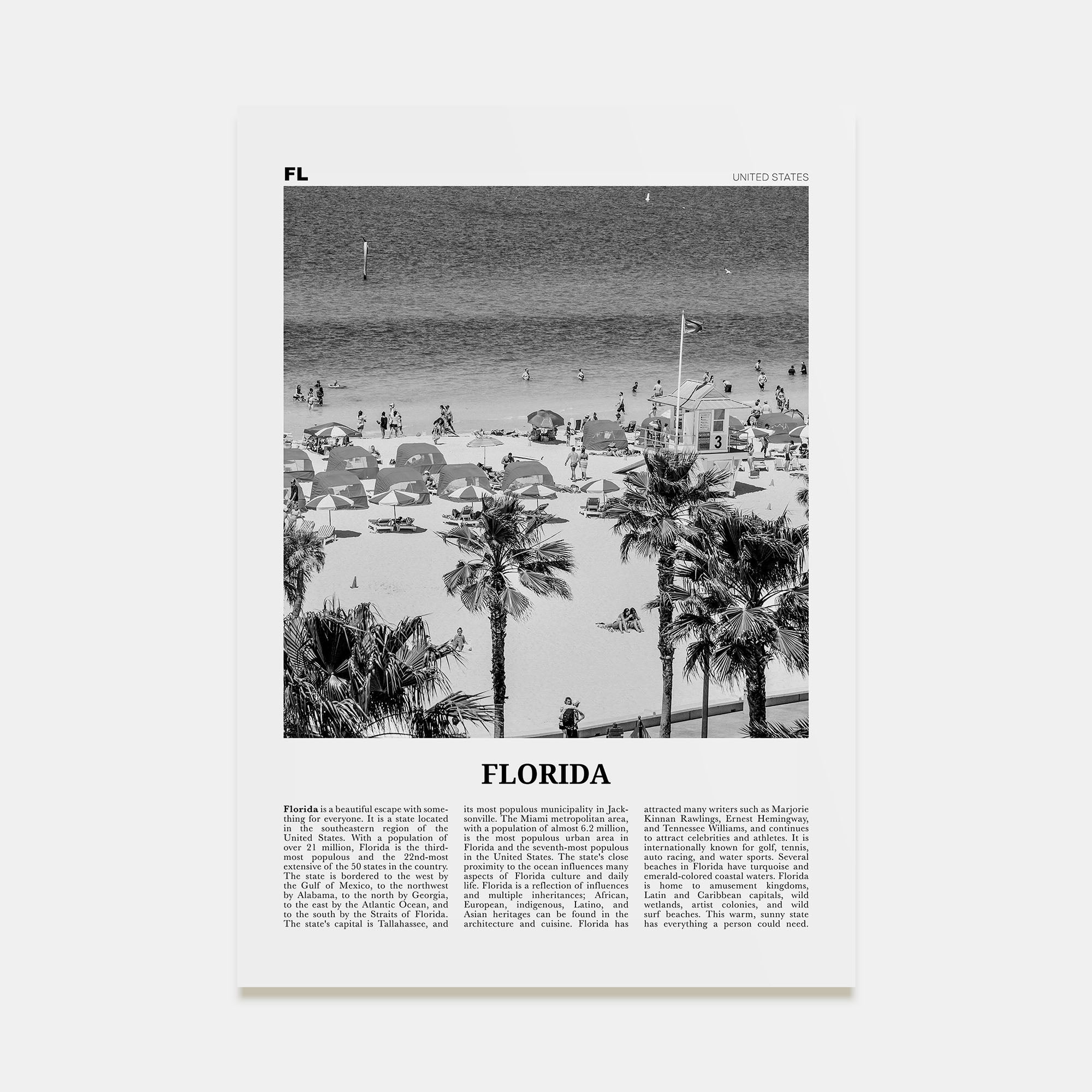 Florida Travel B&W No 7 Poster