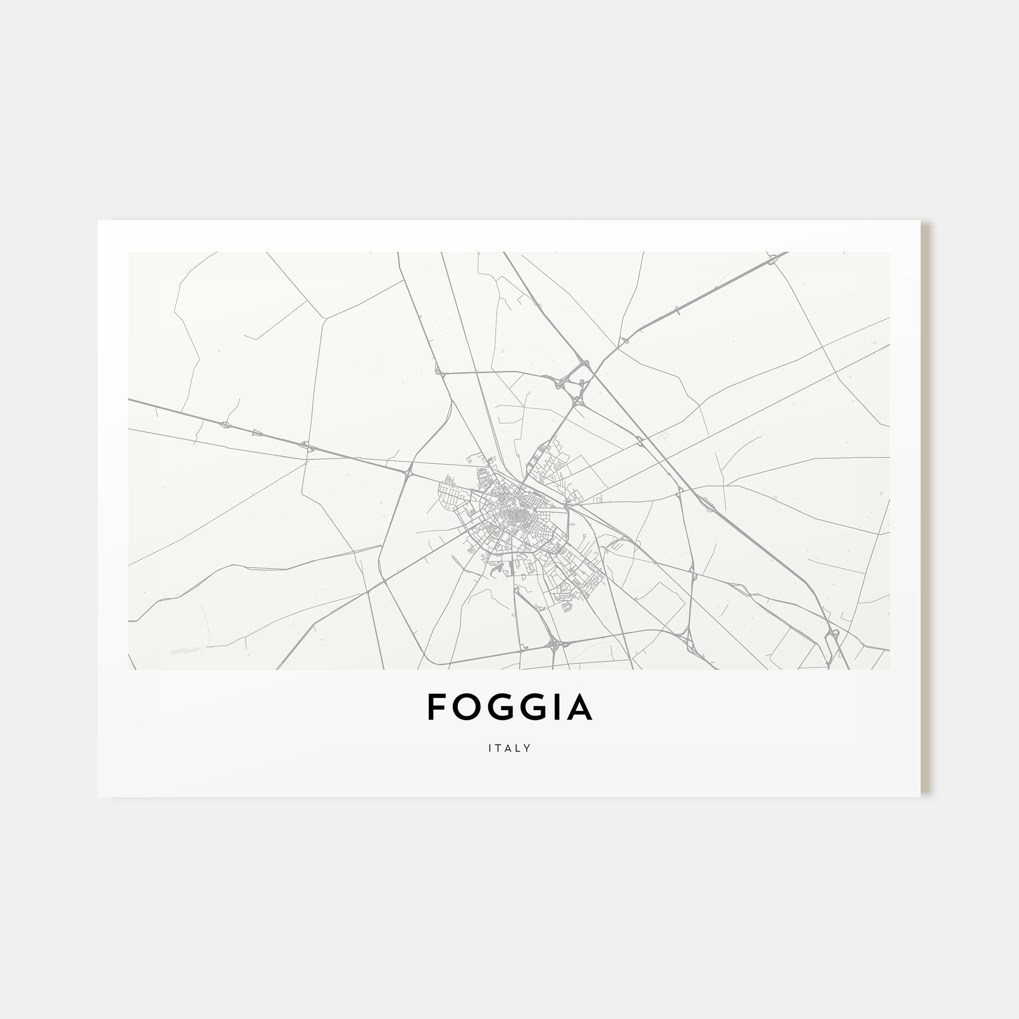 Foggia Map Landscape Poster