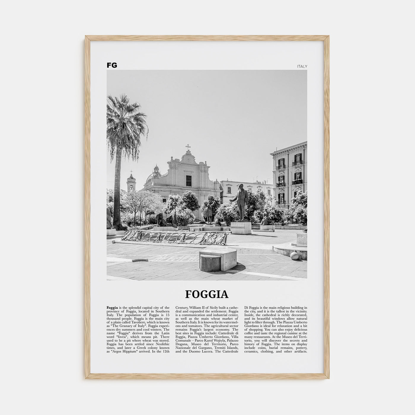 Foggia Travel B&W Poster