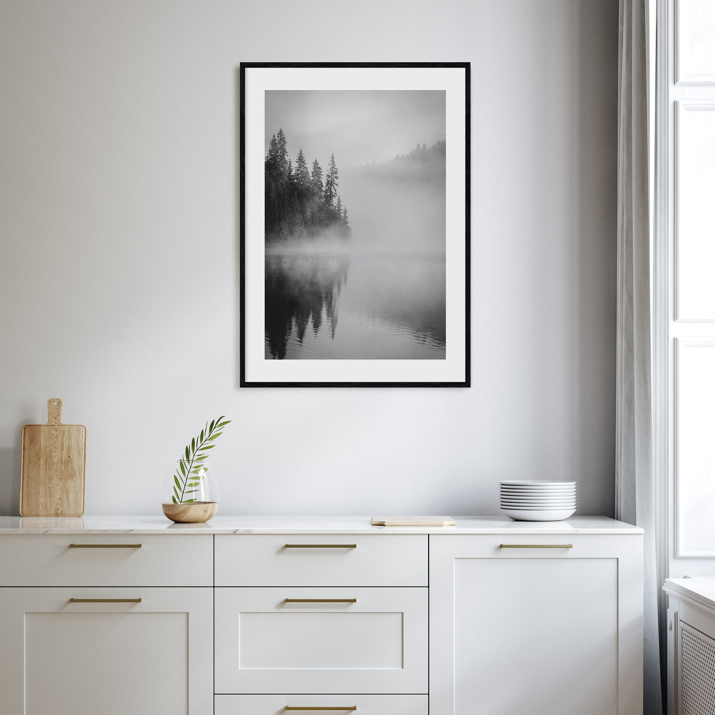 Foggy Forest Photo B&W No 2 Poster