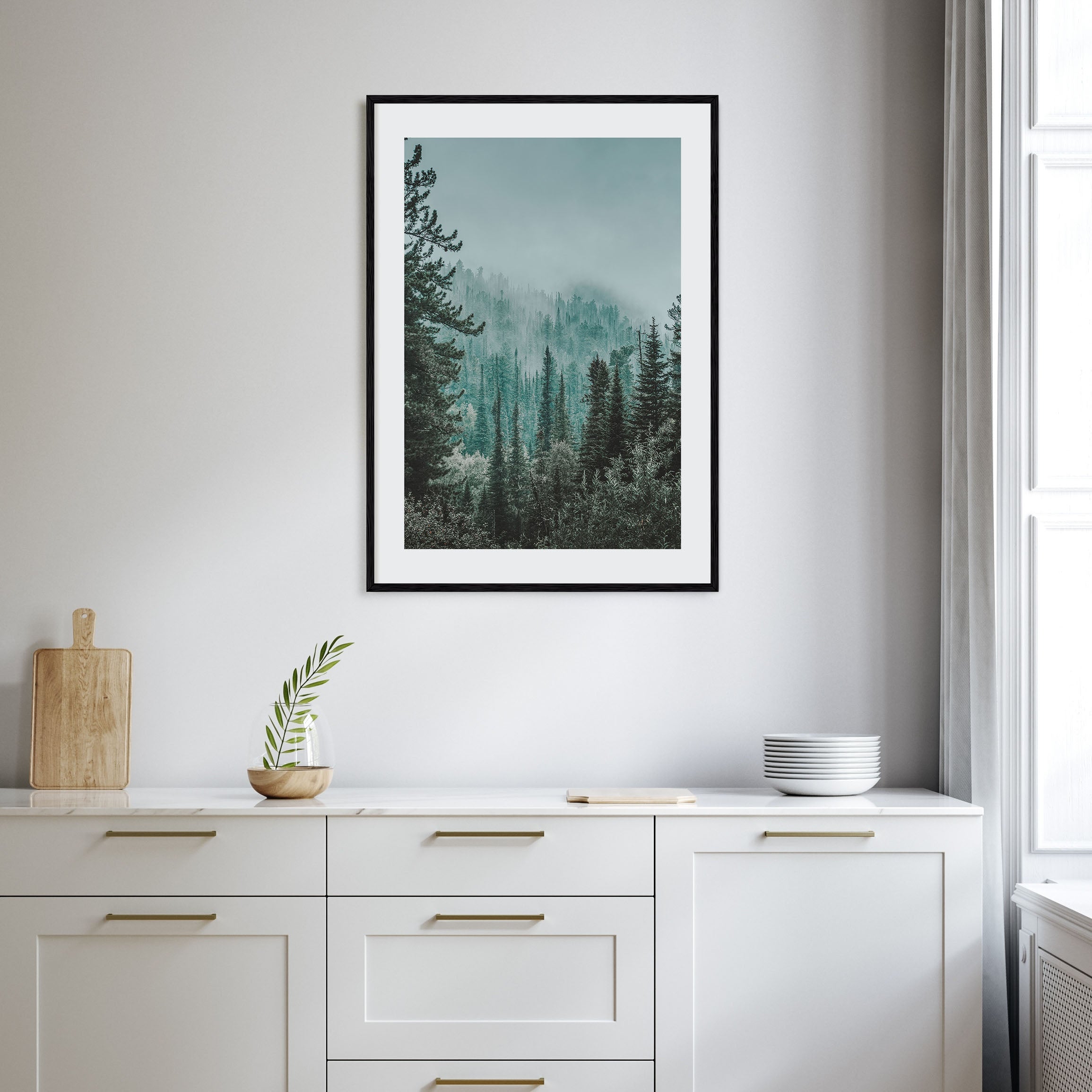 Foggy Forest Photo Color No 2 Poster
