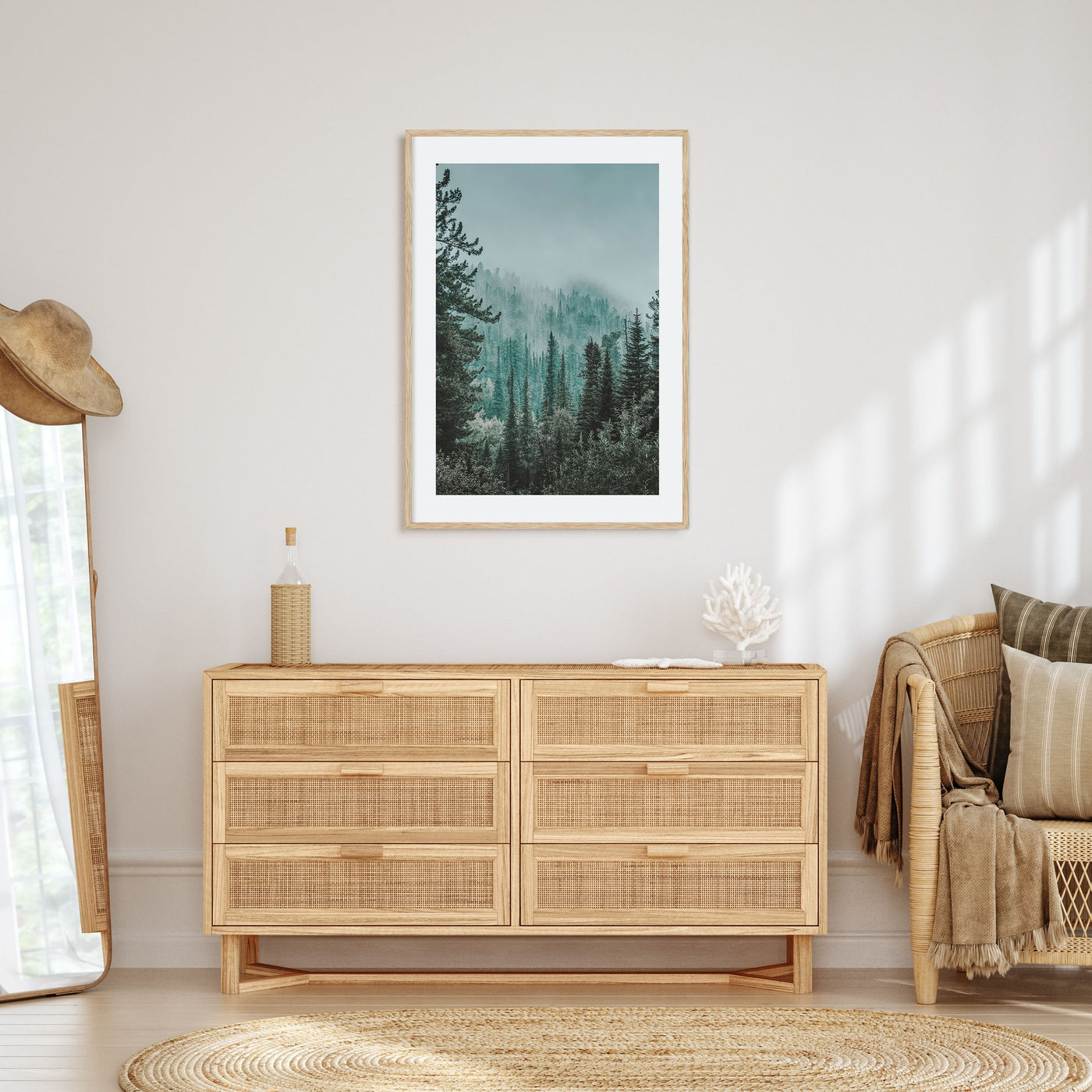 Foggy Forest Photo Color No 2 Poster